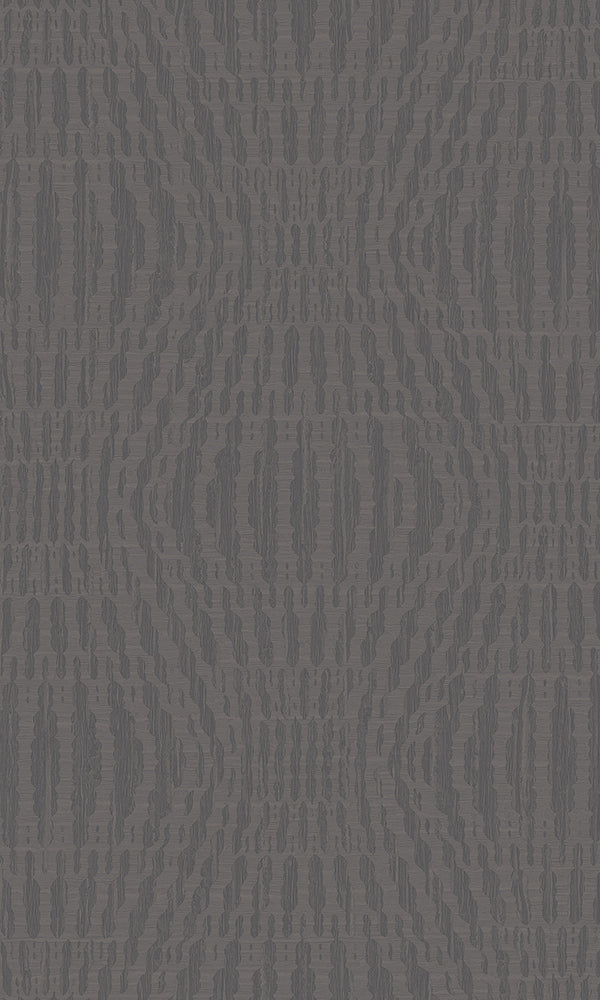 Charcoal Wavy Lacework Stripes Wallpaper R5880