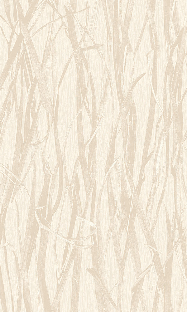 Tan Dried Meadow Metallic Wallpaper R5891