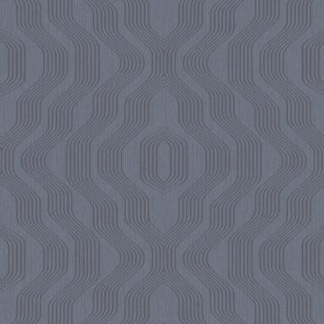 Geometric Modern Luxury Satin Navy Swerve Wallpaper R3759