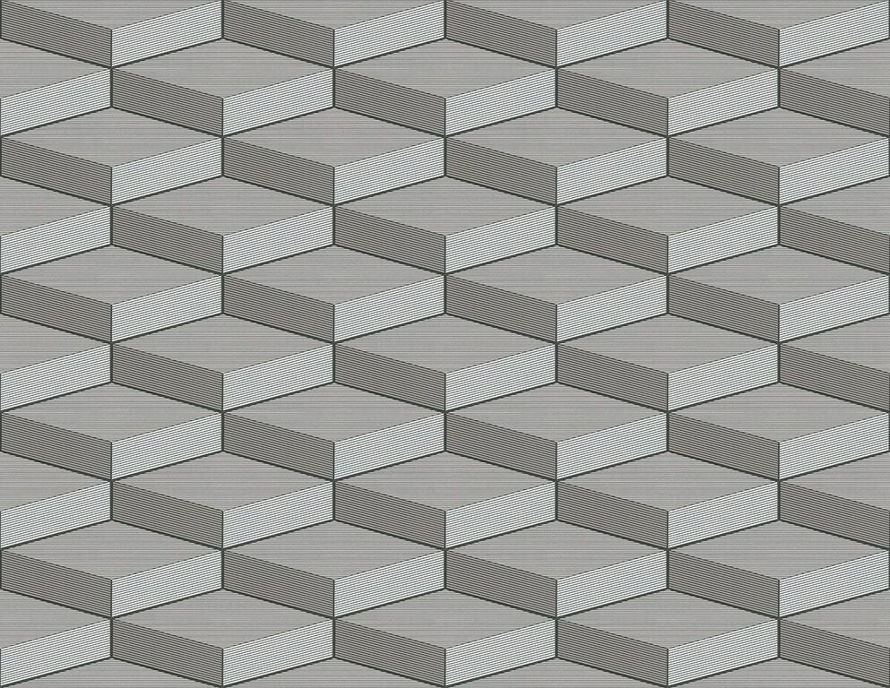 3D Light Grey Geometric Wallpaper R5104 | Elegant Home Interior