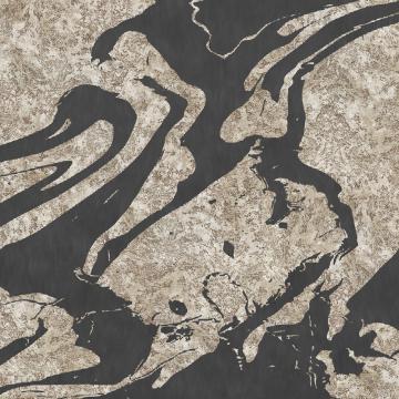 Contemporary Textured Marble Wallpaper Mural Brown and Black M9266 - Sample