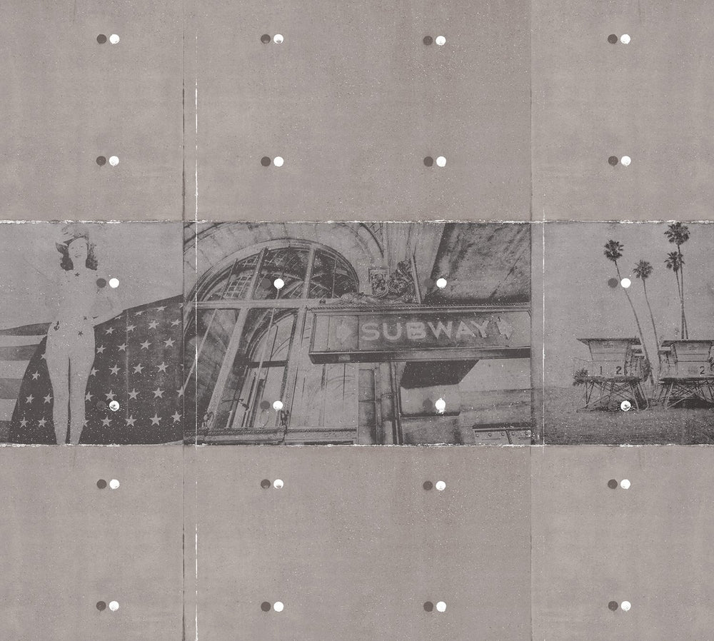 Vintage Subway Mural Wallpaper M9219 - Sample